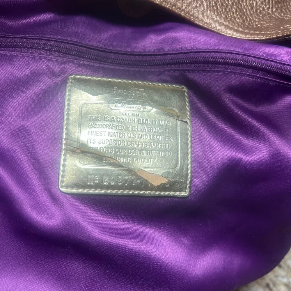 Coach Maggie #14313 Metallic Bronze Leather Bag & Wallet
